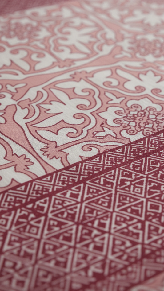 Pink Patterned Double Bedsheet 95X108 Inches