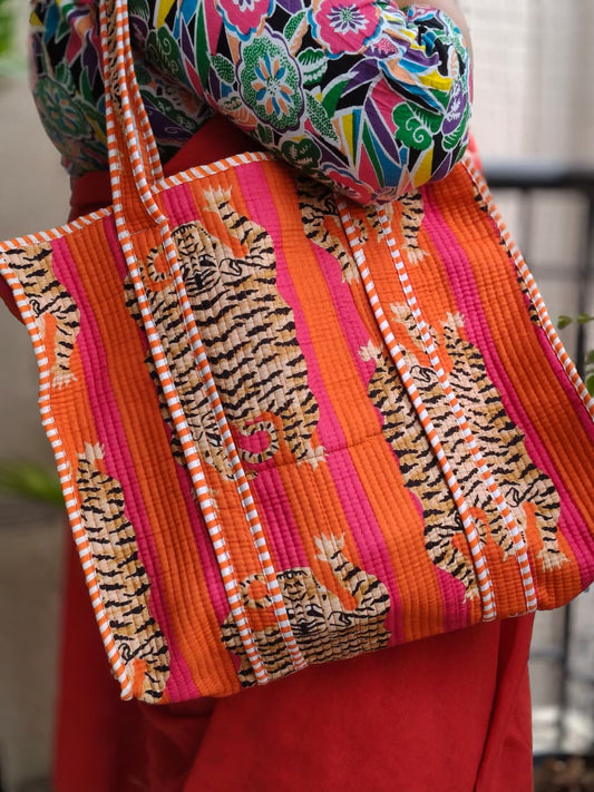 Tiger Print Tote Bag
