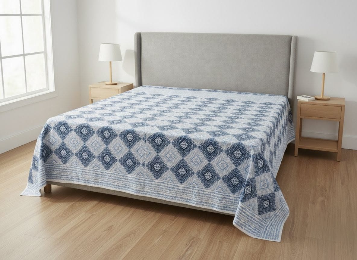 Aegean Tide Geometric Bedsheet Set (95X108 Inches)