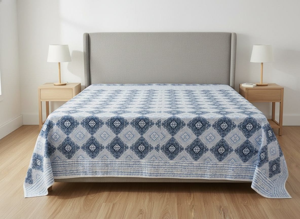 Aegean Tide Geometric Bedsheet Set (95X108 Inches)