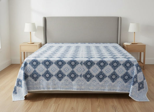 Aegean Tide Geometric Bedsheet Set (95X108 Inches)