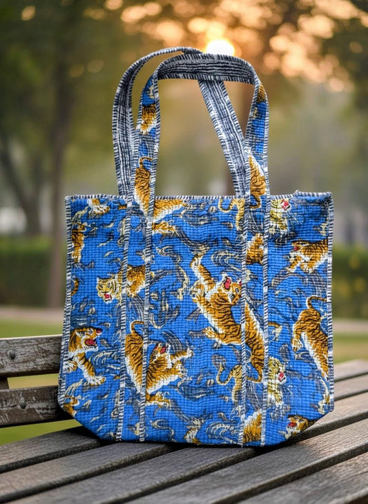 Moonlight Blue Print Tote Bag