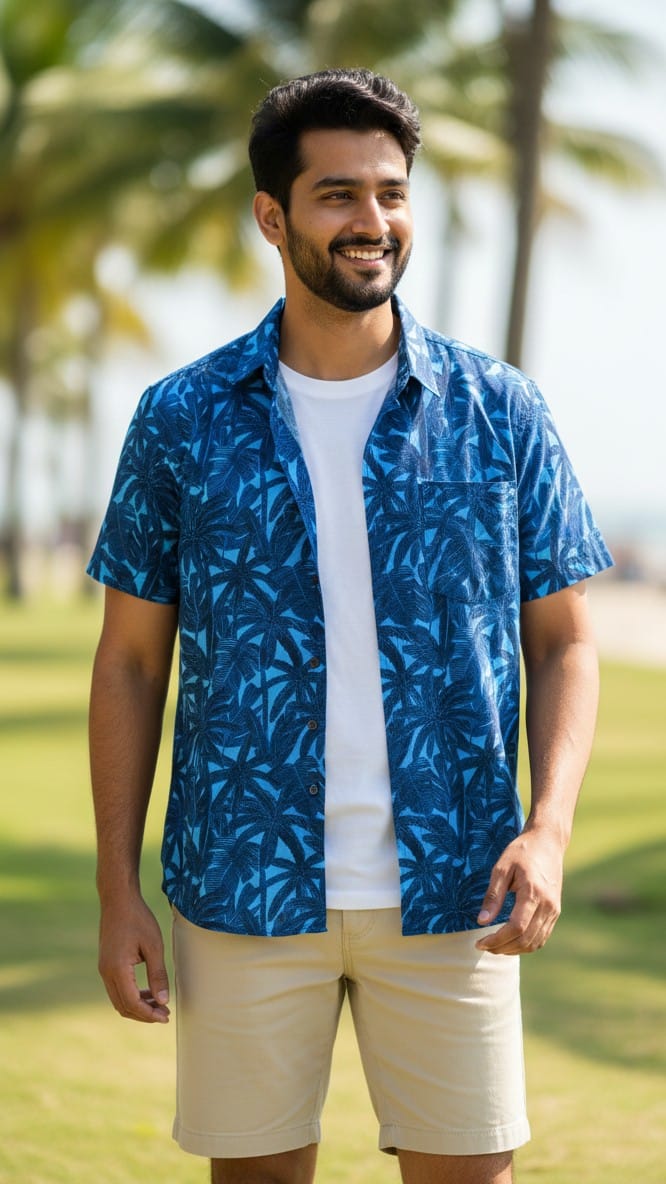 Coconut Tree Print Men's Shirt
