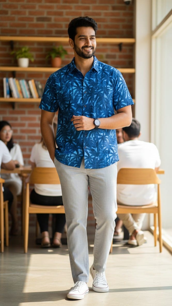 Coconut Tree Print Men's Shirt