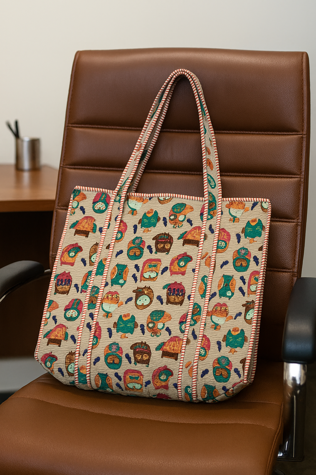 Owl Print Tote Bag