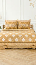 Designer Jute Looklike Cotton Bedsheet- King Size (95X108 Inches)