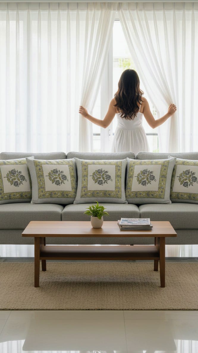 Hand Block Print Cushion Cover Set (Set of 5)