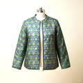 Emerald Mosaic Quilted Jacket for Women
