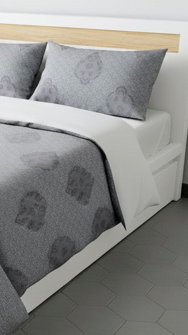 Grey Jacquard Premium Cotton Bedsheet Set - King Size (108 X 108 Inches)