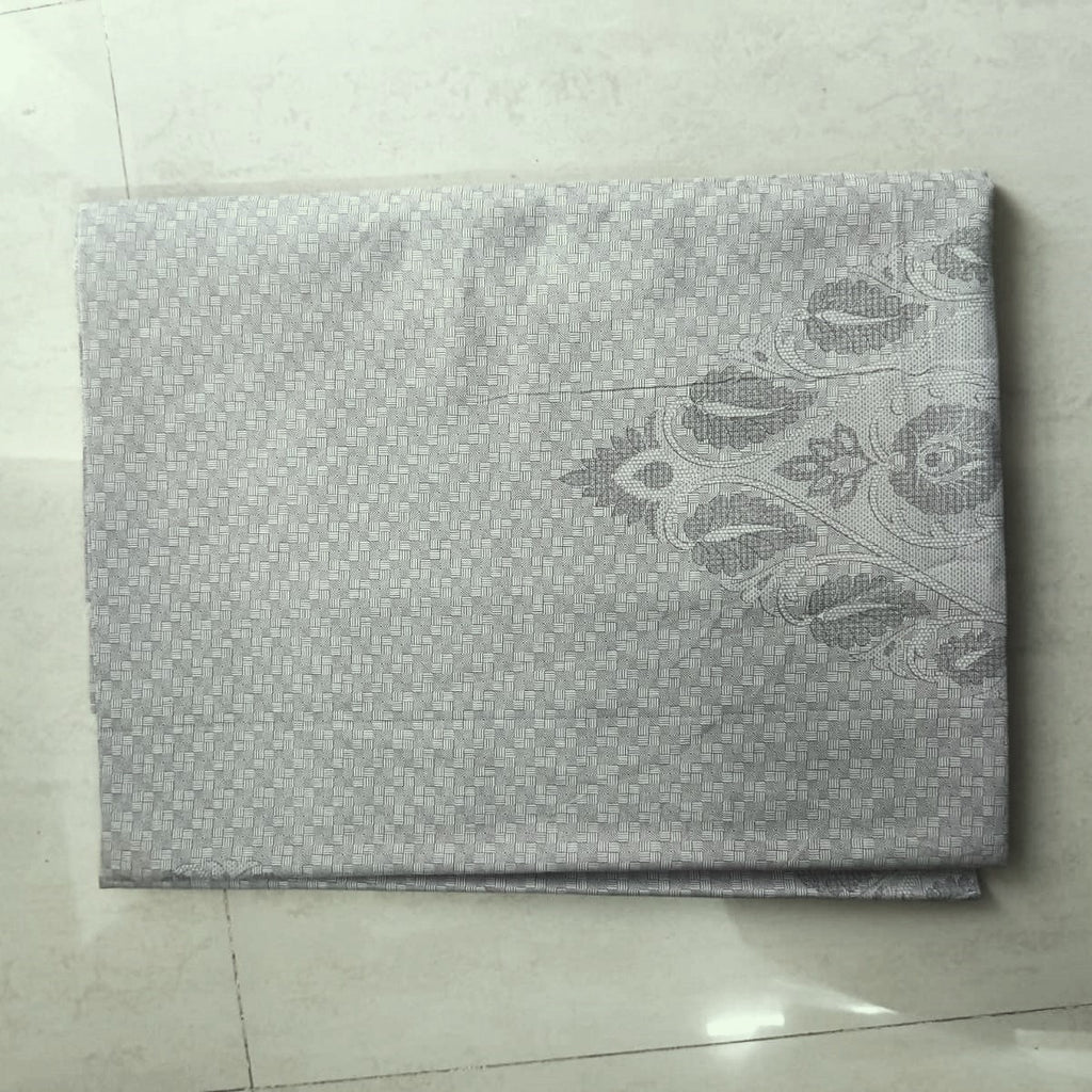 Grey Jacquard Premium Cotton Bedsheet Set - King Size (108 X 108 Inches)