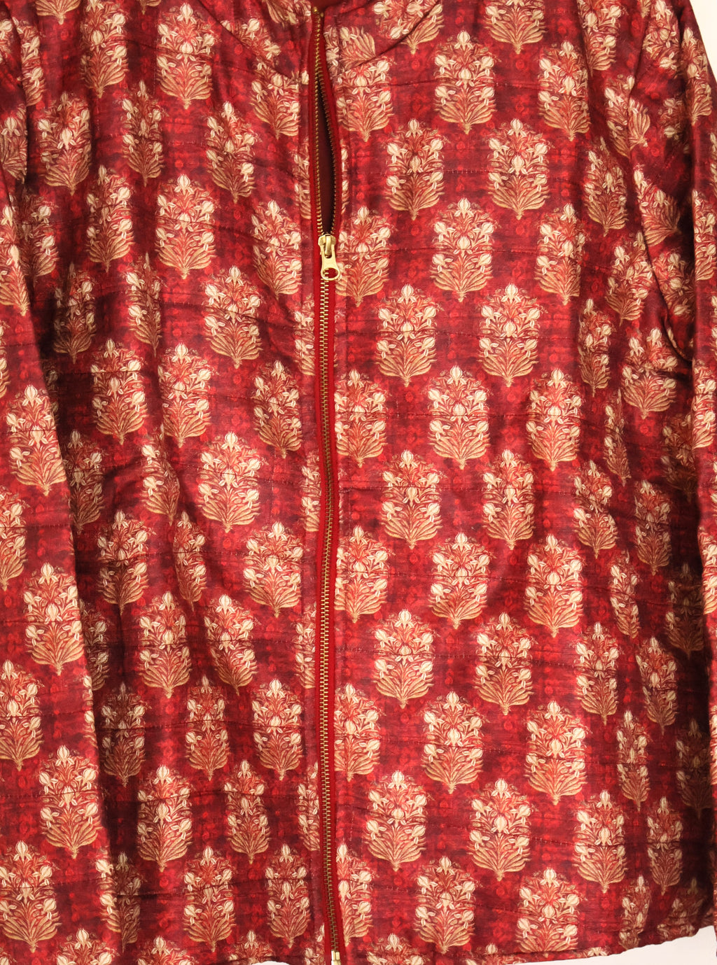 Royal Crimson Heritage Quilted Silk-Blend Jacket for Women