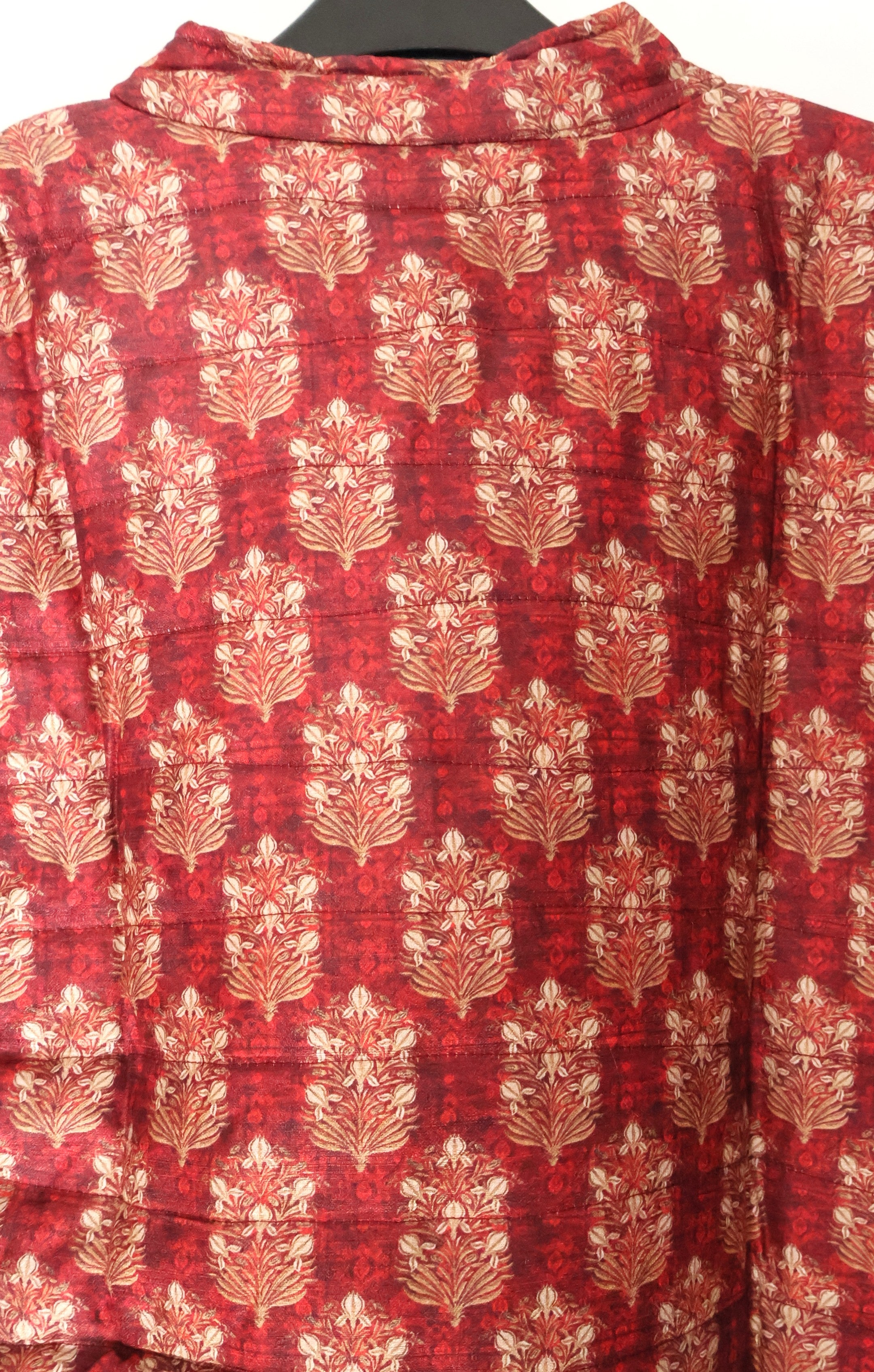 Royal Crimson Heritage Quilted Silk-Blend Jacket for Women