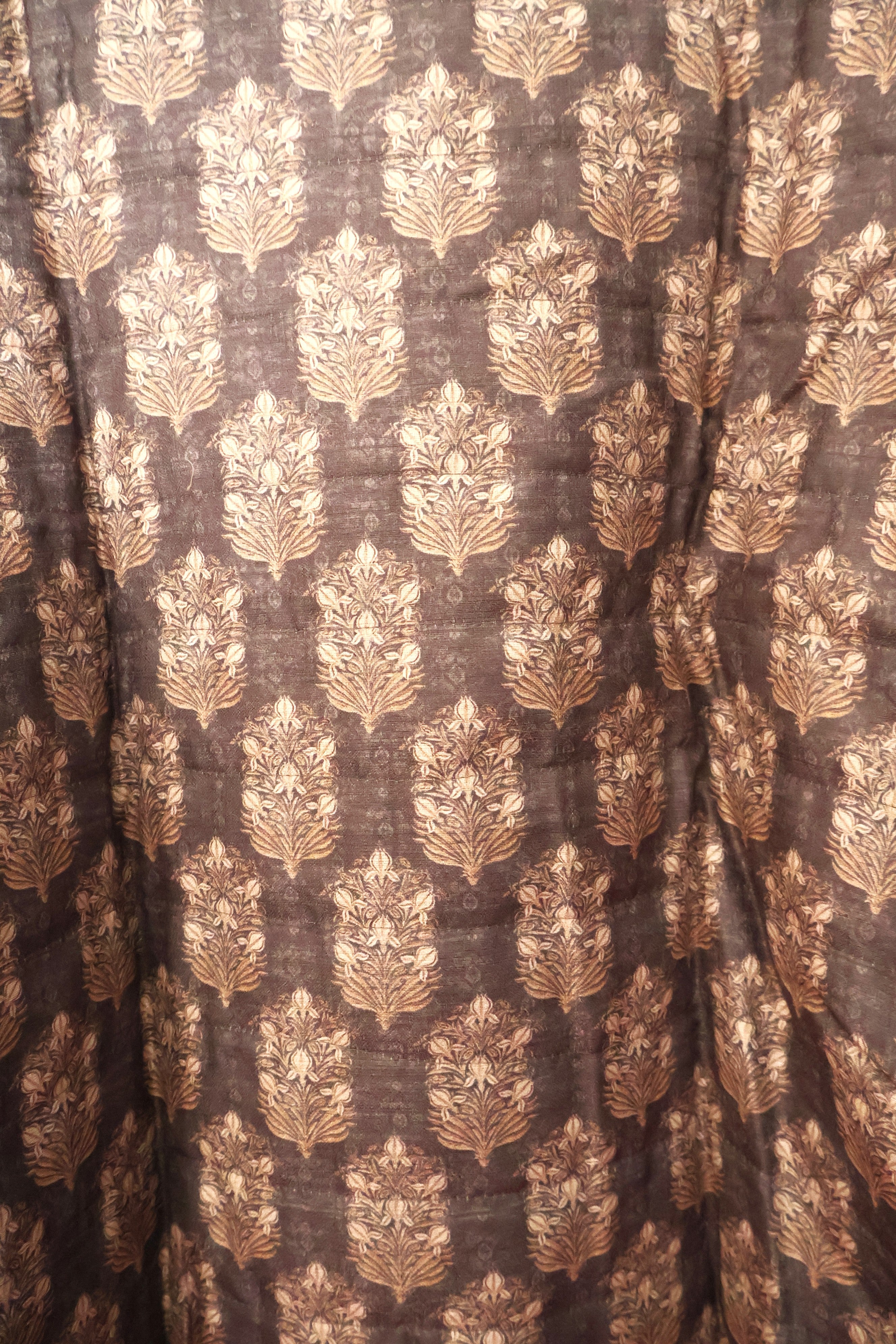 Charcoal Elegance Damask Quilted Silk-Blend Jacket