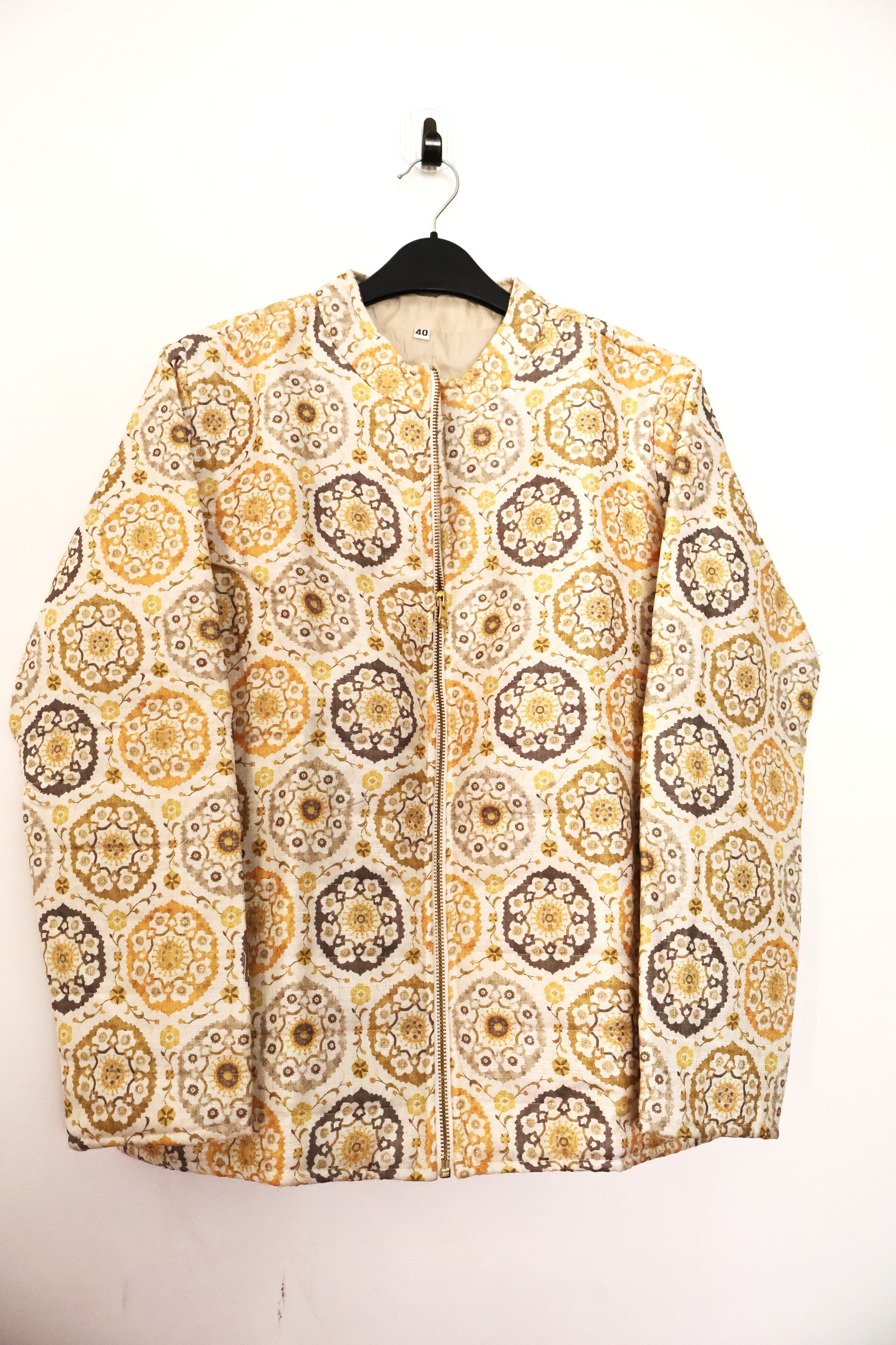 Vintage-Inspired Mandala Quilted Jacket for Women