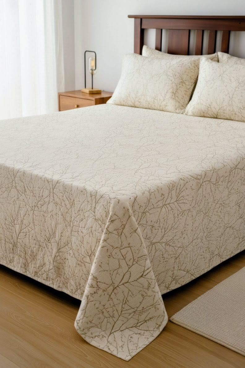 Luxury Botanical Cotton Bedsheet Set | King Size (108*108 Inches)