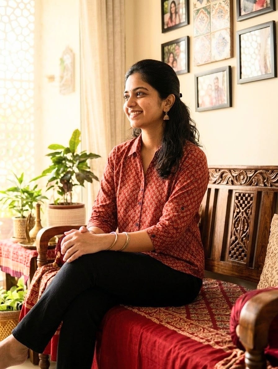 Floral Print Maroon Cotton Shirt for Women