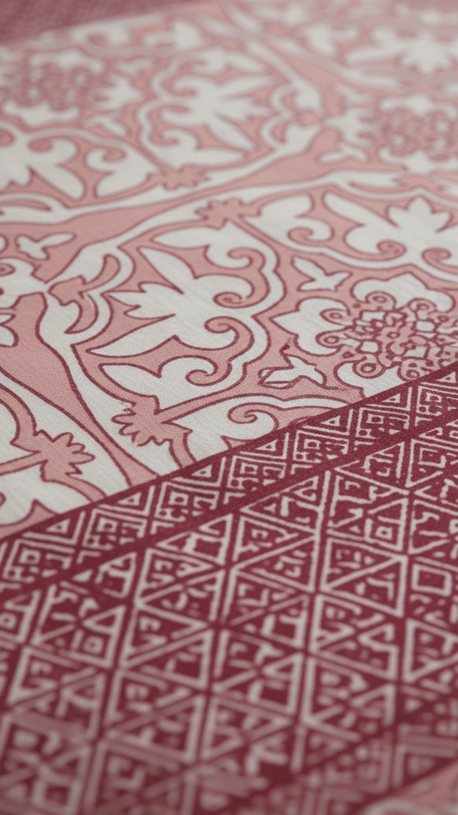 Pink Patterned Double Bedsheet 95X108 Inches