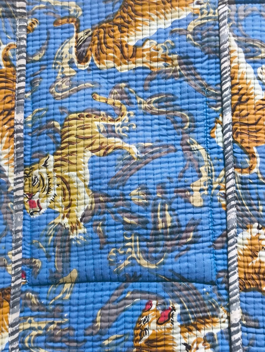 Tiger Print Blue Tote Bag