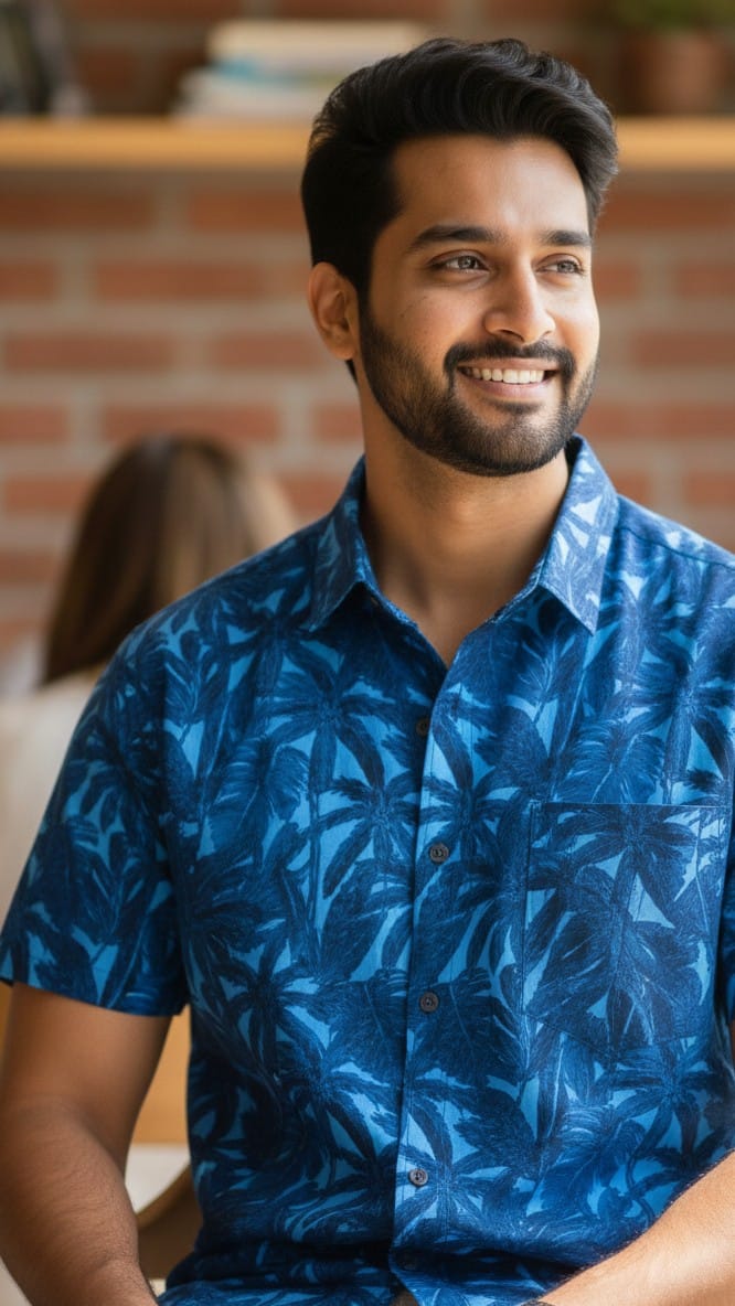 Coconut Tree Print Men's Shirt