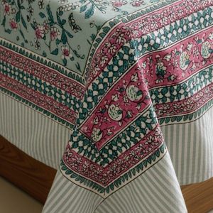 Green Floral Design Double Bedsheet